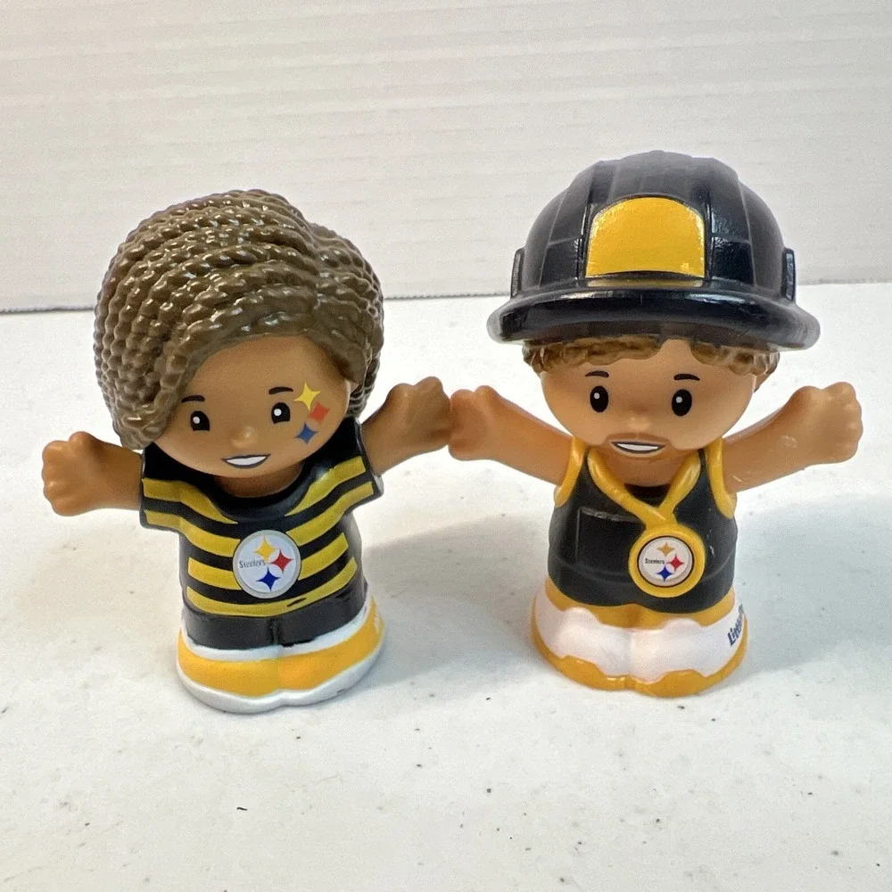 Fisher Price LITTLE PEOPLE NFL PITTSBURGH STEELERS FAN 2023 Lot Of 2